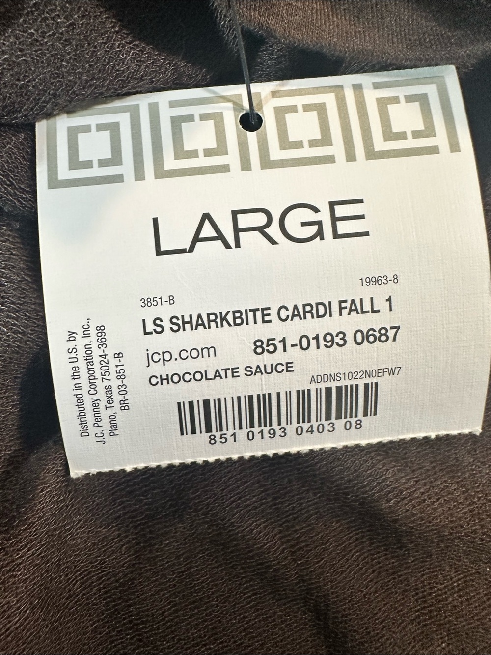 Liz Claiborne Weekend Sharkbite Cardigan Brown Open Front Rayon Large NWT - Picture 7 of 9